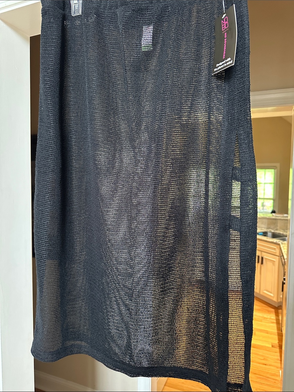 Black Sheer Knit Skirt - Lightweight Layering Piece